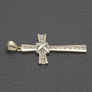9ct Yellow Gold 0.15ct Diamond Cross Pendant