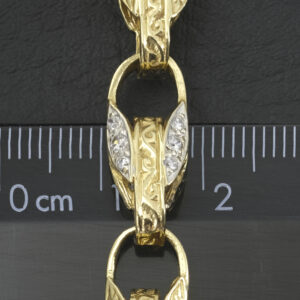 9ct Yellow Gold Gemstone Tulip Bracelet 7″ 8mm