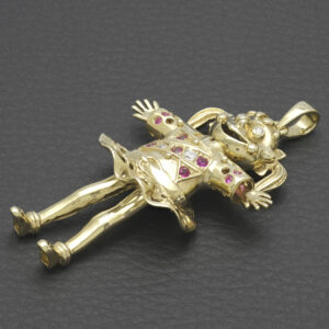 9ct Yellow Gold Ruby & Gemstone Ragdoll Pendant