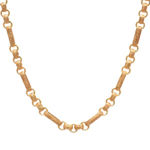 9ct Rose Gold Fancy Link Chain 18.5″ 9mm
