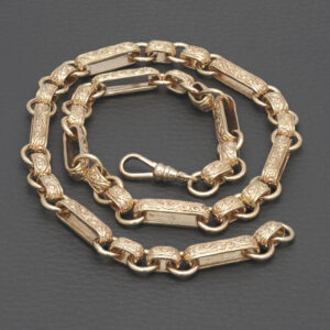 9ct Rose Gold Fancy Link Chain 18.5″ 9mm