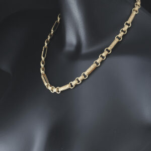 9ct Rose Gold Fancy Link Chain 18.5″ 9mm