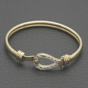 9ct Yellow Gold Gemstone Children’s Loop Bangle