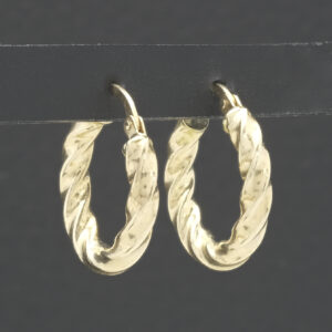 9ct Yellow Gold Twist Hoop Earrings