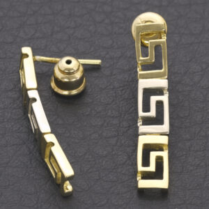 18ct Yellow & White Drop Earrings