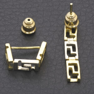 18ct Yellow & White Drop Earrings