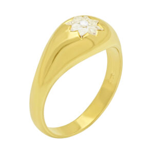 9ct Yellow Gold Diamond Signet Ring