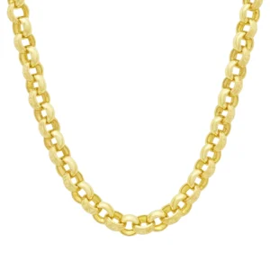 9ct Yellow Gold Patterned Belcher Chain 27.5″ 12mm
