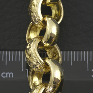 9ct Yellow Gold Patterned Belcher Chain 27.5″ 12mm