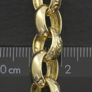 9ct Yellow Gold Patterned Belcher Chain 27″ 10.5mm