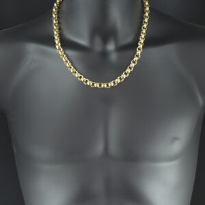 9ct Yellow Gold Belcher Chain 22.5″ 9.5mm