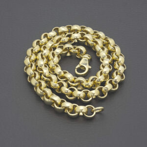 9ct Yellow Gold Belcher Chain 22.5″ 9.5mm