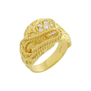 9ct Yellow Gold Gemstone Saddle Ring