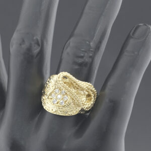 9ct Yellow Gold Gemstone Saddle Ring