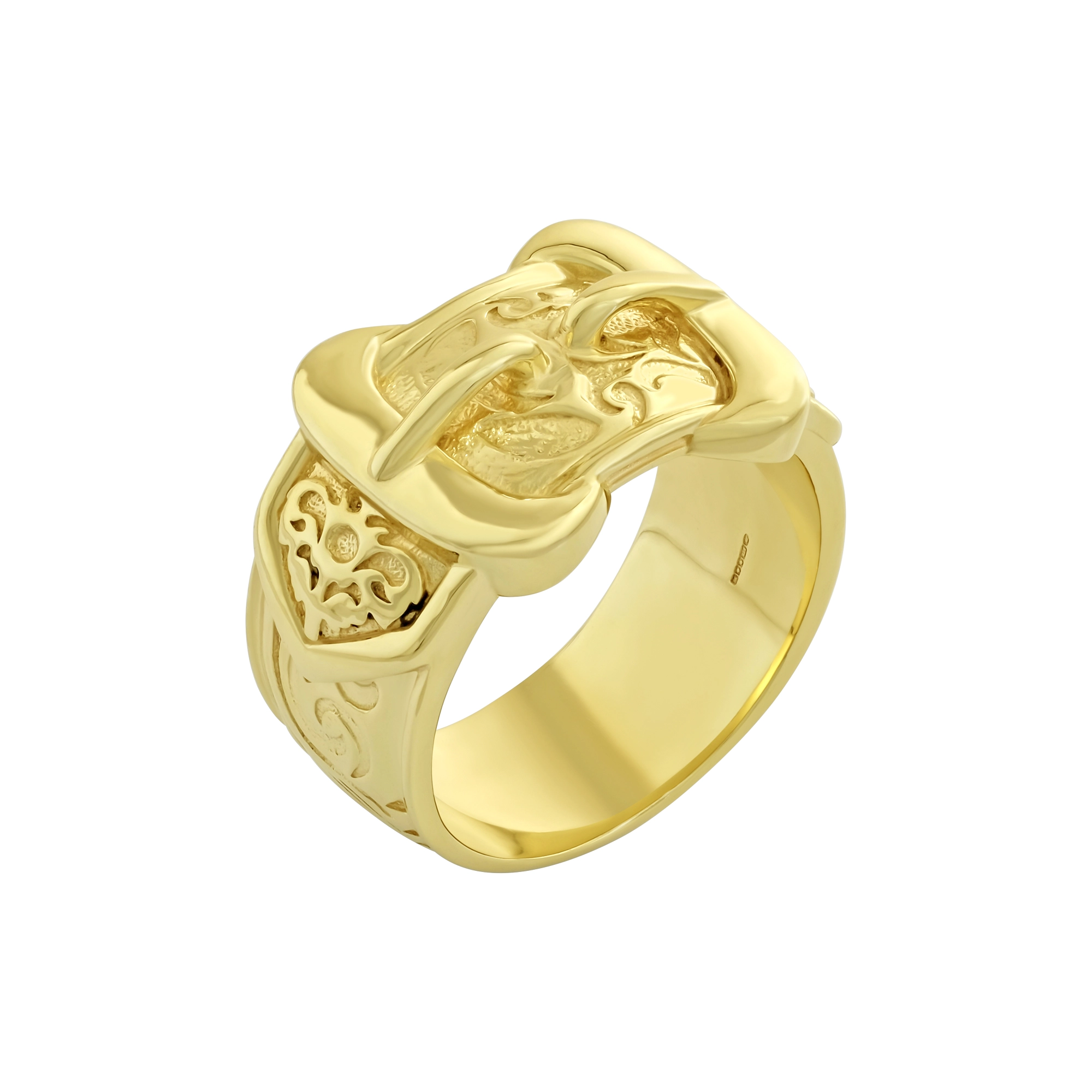 9ct Yellow Gold Double Buckle Ring