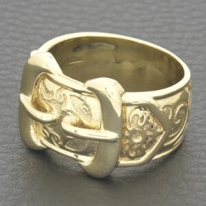 9ct Yellow Gold Double Buckle Ring