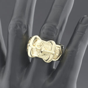9ct Yellow Gold Double Buckle Ring