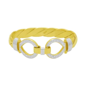 9ct Yellow Gold 0.40ct Diamond Double Loop Bangle