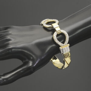 9ct Yellow Gold 0.40ct Diamond Double Loop Bangle