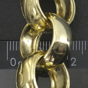 9ct Yellow Gold Patterned Belcher Bracelet 9″ 20mm