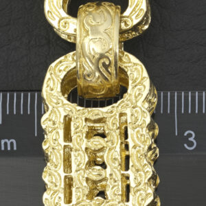 9ct Yellow Gold Stars & Bars Bracelet 9″ 18mm