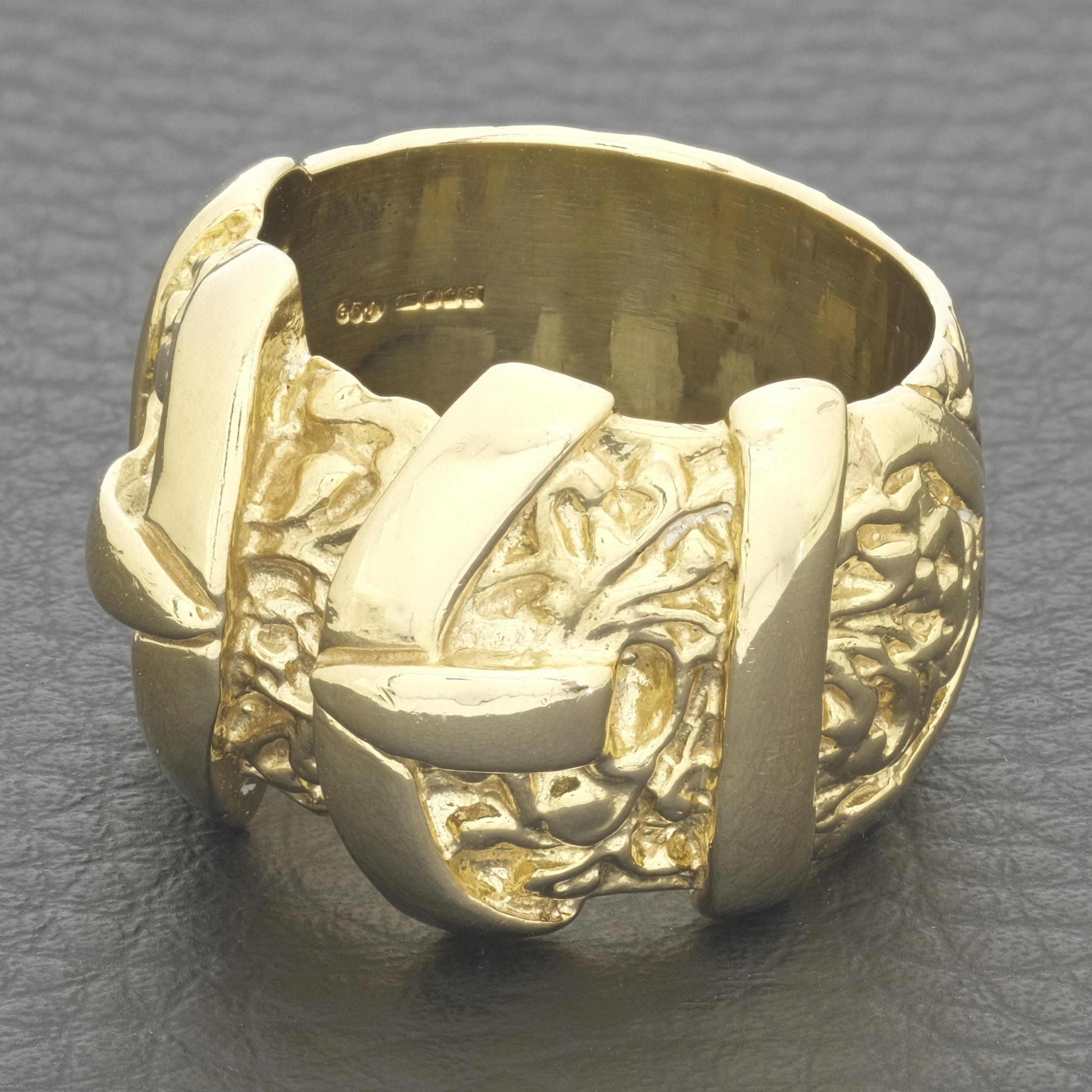 9ct Yellow Gold Double Buckle Ring - Image 2