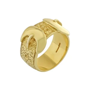 9ct Yellow Gold Double Buckle Ring