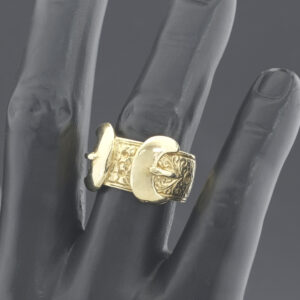 9ct Yellow Gold Double Buckle Ring