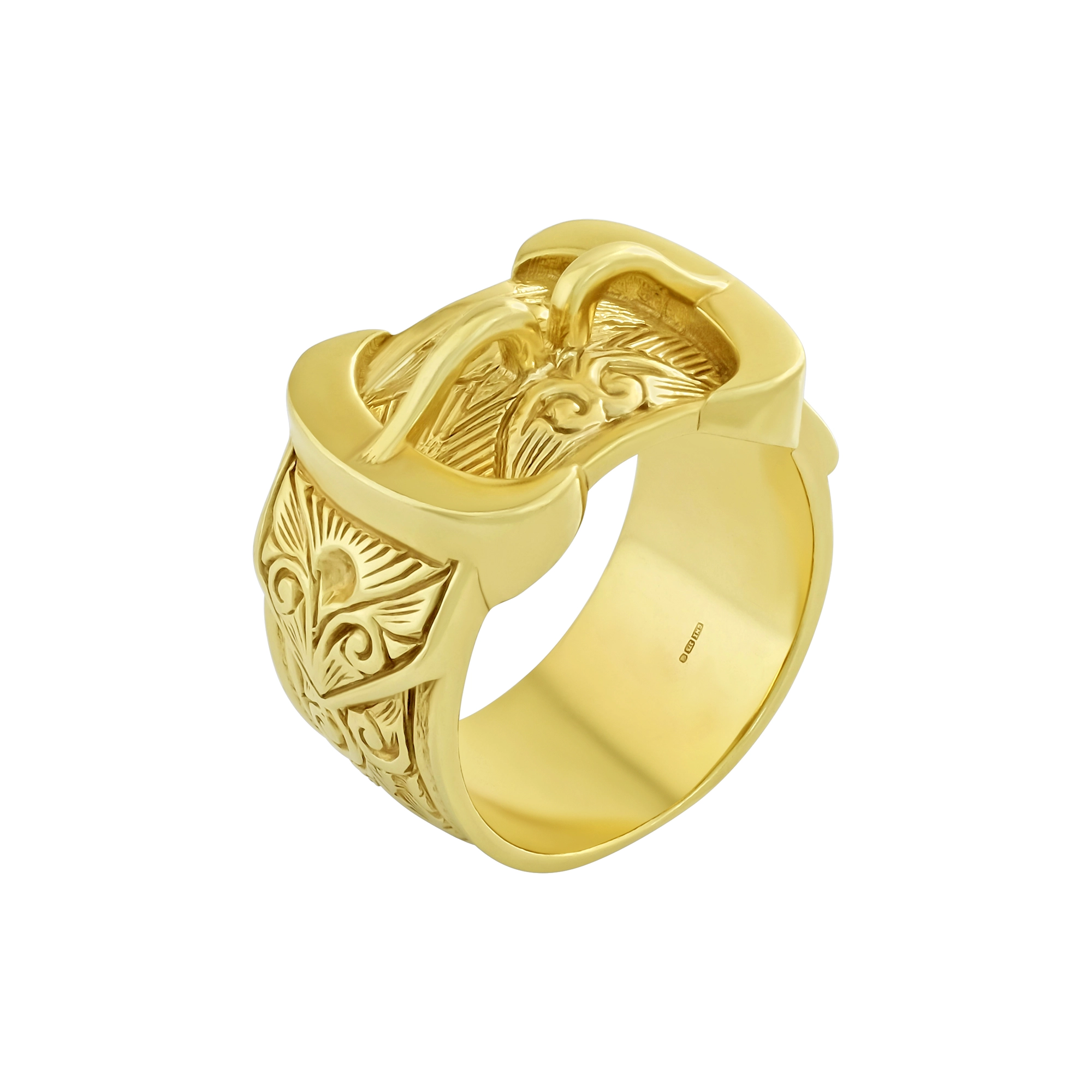 9ct Yellow Gold Double Buckle Ring