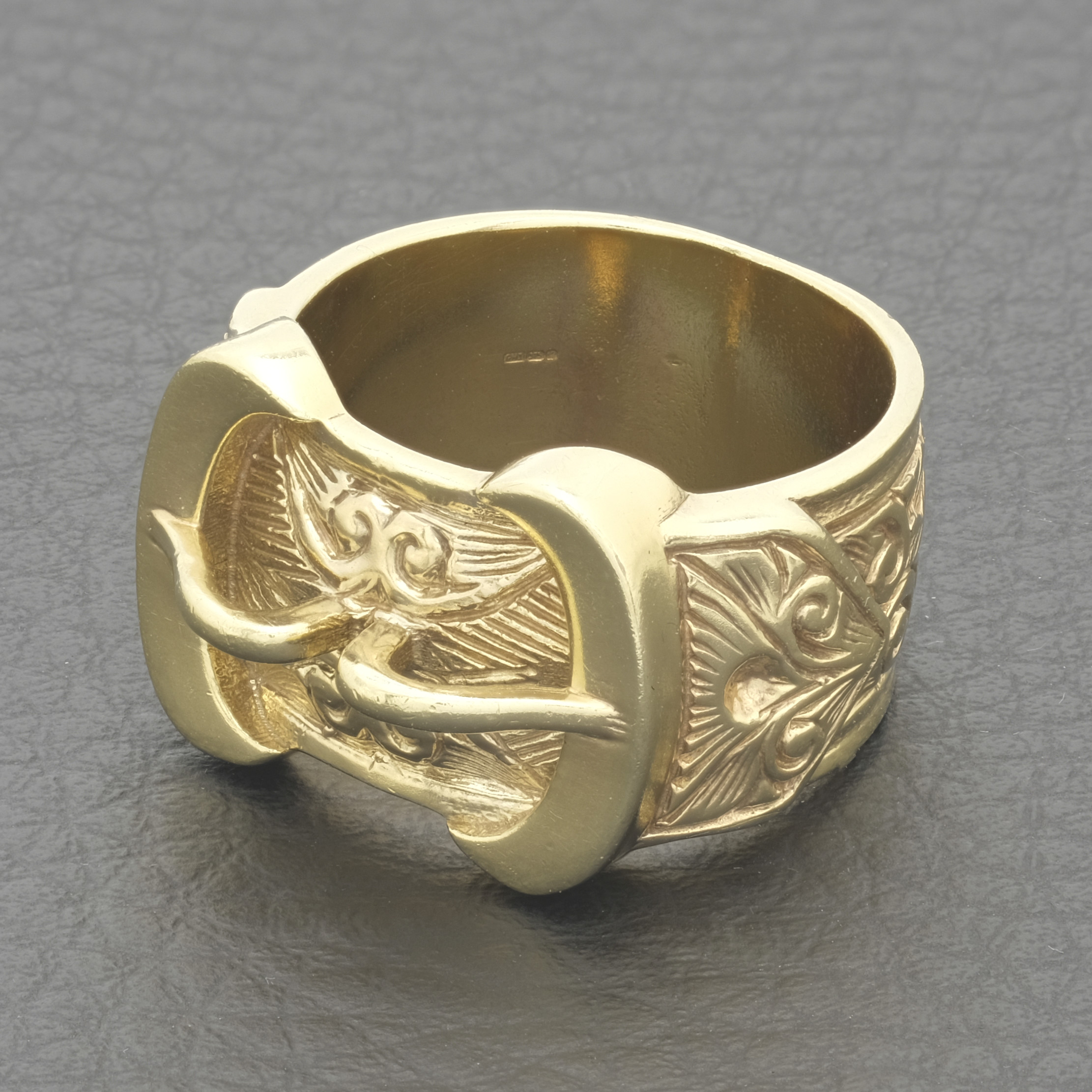 9ct Yellow Gold Double Buckle Ring - Image 2