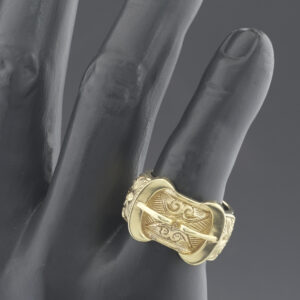 9ct Yellow Gold Double Buckle Ring