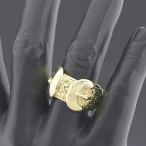 9ct Yellow Gold Double Buckle Ring