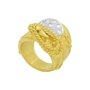 9ct Yellow Gold Gemstone Saddle Ring