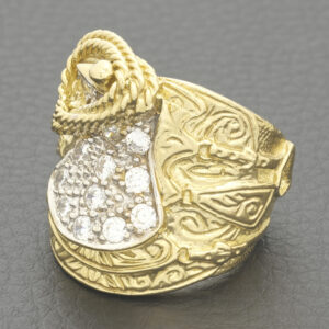 9ct Yellow Gold Gemstone Saddle Ring