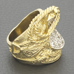 9ct Yellow Gold Gemstone Saddle Ring