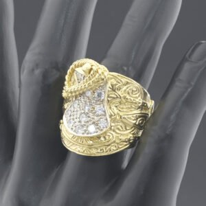 9ct Yellow Gold Gemstone Saddle Ring
