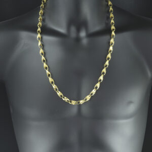 9ct Yellow Gold Tulip Chain 28.5″ 8mm