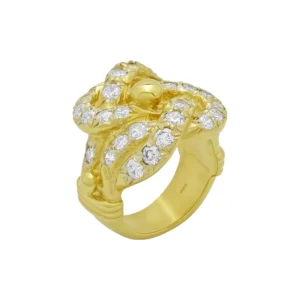 9ct Yellow Gold Gemstone Knot Ring