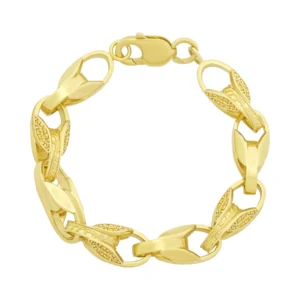 9ct Yellow Gold Tulip Bracelet 8.5″ 11mm