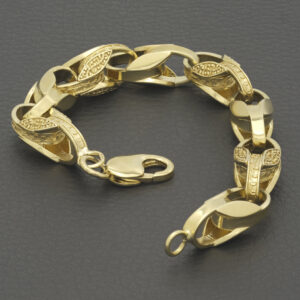 9ct Yellow Gold Tulip Bracelet 8.5″ 11mm