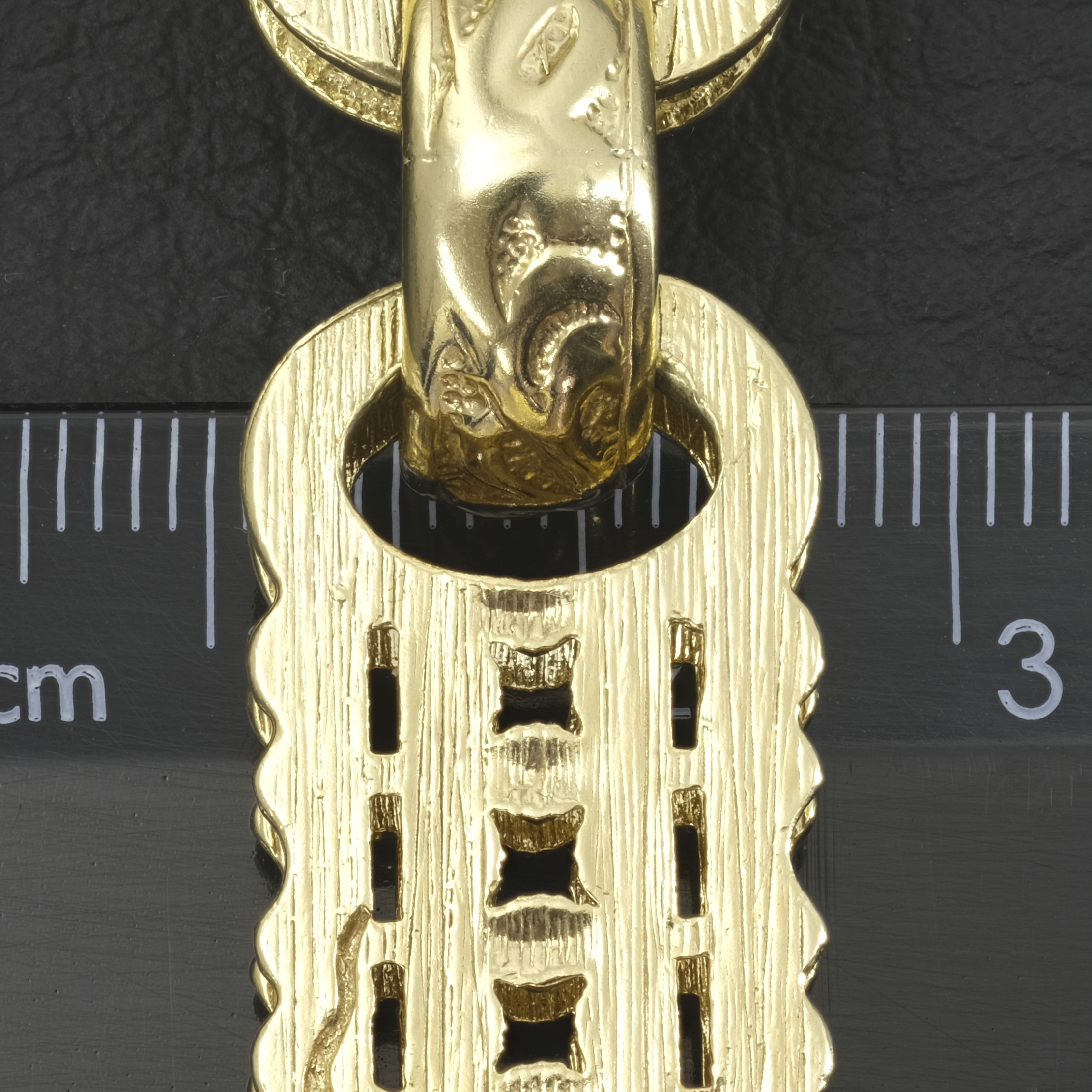 9ct Yellow Gold Stars & Bars Bracelet 10.5" 19mm - Image 4