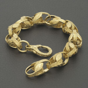 9ct Yellow Gold Tulip Bracelet 9.5″ 13mm