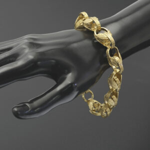 9ct Yellow Gold Tulip Bracelet 9.5″ 13mm