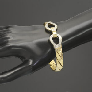 9ct Yellow Gold 0.20ct Diamond Double Loop Bangle