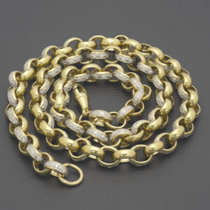 9ct Yellow Gold Gemstone Belcher Chain 29″ 10.5mm