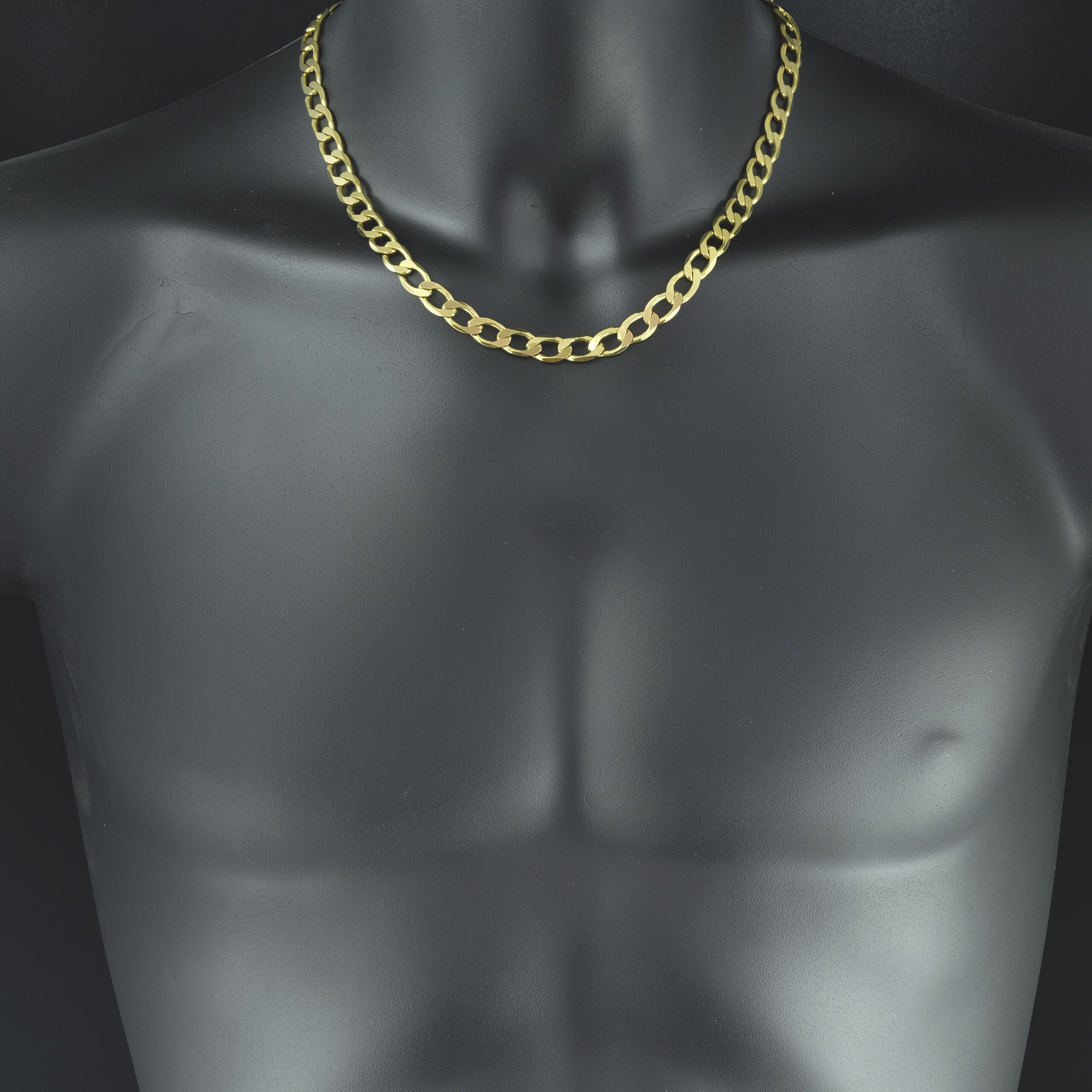 9ct Yellow Gold Curb Chain 20" 8mm - Image 4