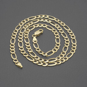 9ct Yellow Gold Figaro Chain 24.5″ 5.5mm