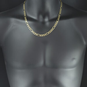 9ct Yellow Gold Figaro Chain 21.5″ 7mm