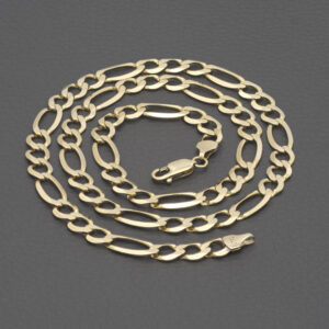 9ct Yellow Gold Figaro Chain 21.5″ 7mm