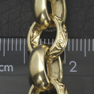 9ct Yellow Gold Patterned Belcher Chain 24″ 10.5mm
